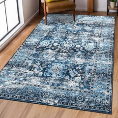 Living Room Area Rug 8 10 Large Washable Rug Vintage Rug Boho Distressed Area Rug Oriental Area Rug Floor Carpet Living  Bedroom