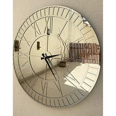 Mirror Wall Clock Real Silver Mirror Wall Clock,Modern Clocks for Wall, Big Clock Silent Non Ticking,Home Decor