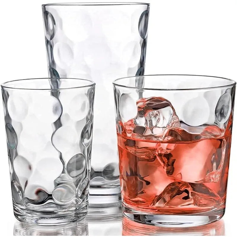 Glassware18 Piece Mixed Drinkware. Set of 6 Glass Tumblers 17 oz., Set of 6 Rock 13 oz. and Set of 6 Juice 7 oz Glass Cups