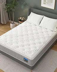 King Size Mattress 14 Inch- Gel Memory Foam with Individual Pocket Springs for Motion Isolation - Hybrid Bed Mattress