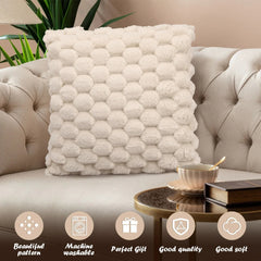 2Pcs Plush Throw Pillow Covers Ultra-Soft Snowflake Velvet Square Cushion Cover Home Decor Comfortable Pillow Cushion Cases