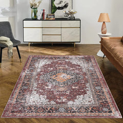 Living Room Area Rug 8 10 Large Washable Rug Vintage Rug Boho Distressed Area Rug Oriental Area Rug Floor Carpet Living  Bedroom