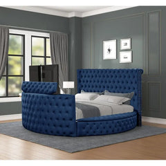 Maya Modern Style Crystal Tufted King 4PC Bed room set Made with wood in Gray ,Main Color: Gray