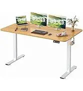 Furmax Electric Height Adjustable Standing Large 55 X 24 Inches Sit Stand Up Home Office Computer Desk Memory Preset W