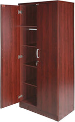 Harmony Wood Two Door Armoire Wardrobe Cabinet in Mahogany Modern elegance and durability Versatile door configuration