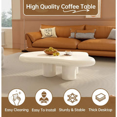 Cloud Coffee Table, Cute Irregular Indoor Tea Tables with 3 Legs, Easy Assembly, Coffee Table