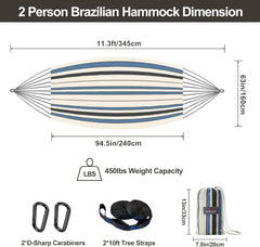 Brazilian Double Hammock with Tree Straps