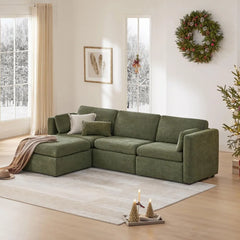 Oversized Modular Sectional Fabric Sofa Set, L Shaped Couch Reversible Chaise Modular Sectional Couch, 4 Seat Modular Sofa