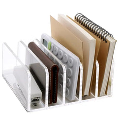 Desktop File Organizer File Sorter With 5 Sections Acrylic File Holder Mail Organizer Countertop File Sorter For Envelope Folder