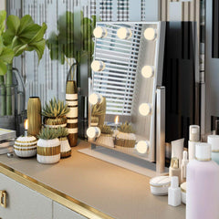 FENCHILIN Hollywood Mirror with Light Lighted Makeup Mirror Vanity Makeup Mirror Smart Touch Control 3Colors Dimable Light