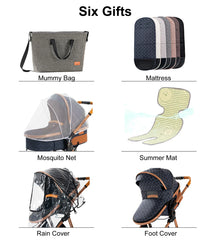 Luxury Portable Travel Pram 3 in 1Baby Stroller High Landscape Baby Pushchair Baby Travel Stroller Newborn Stroller