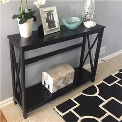 Console Table 2 Tier Behind Accent Sofa Table for Living Room Entryway