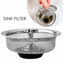 1PCS Kitchen Sink Filter Stainless Steel Mesh Sink Strainer Filter Bathroom Sink Strainer Drain Hole Filter Trap Waste Screen