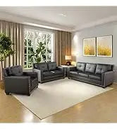 L Shaped Sofa with Ottoman Modern Sectional Living Room,Bedroom,Office,L Couch Brown