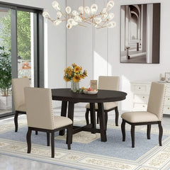 6 - Piece Dining Table Set, Includes Dining Table and 4 Upholstered Chairs & Bench, Kitchen Tables Set, Dining Tables Set