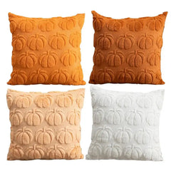 Pumpkin Fall Pillow Covers 45 X 45 Cm Throw Pillow Covers Soft Plush Pillowcase for Home Sofa Couch Halloween Decor