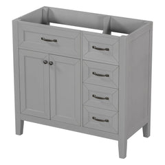 36" Bathroom Vanity with Sink Combo, Bathroom Cabinet with Drawers, Solid Frame and MDF Board, Grey