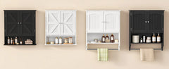 Bathroom Wall Cabinet, Bathroom Cabinet with Barn Doors & Adjustable Shelf, Medicine Cabinet for Laundry Room, Living Room