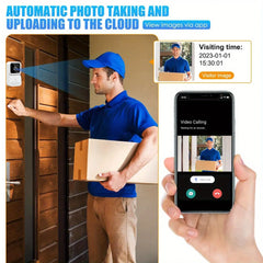 Wireless smart video doorbell 2.4GWiFi, 2-channel audio, night vision, SD card/cloud storage home security surveillance camera