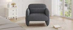 Accent Chair, Oversized Sherpa Lamb Fabric Armchair Big Comfy Upholstered Armed Chair Single Sofa Chair with Waist Pillow