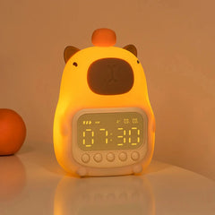 Capybara Night Light Children Alarm Clock Night Lamp Cute Shape Charging Timing Snooze Lighting Desktop Decoration Children Gift