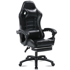 Ergonomic Gaming Chair with Footrest, PU Leather Video Game Chairs for Adults, Reclining Gamer Chair Office Chair