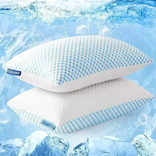 Firm Pillow Shredded Memory Foam(Adjustable Loft), Cooling Breathable for Sleeping Queen Size 2 Pack memory foam pillow