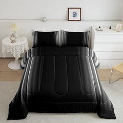 Comforter Set Kids Teens Dark Blue and Black Striped Bedding Bed Set Decor Modern Fashion Comforter Inner Fill Bedroom