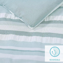 Duvet Cover Set, Cotton Bedding with Matching Shams & Button Closure, All Season Home Decor (Clearwater Cay Blue,)