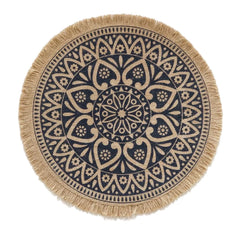 1Pcs Retro Cotton Linen Cup Coaster Decorative Mats Vase Mats Hand-Woven Carpet Pattern Cup Jute Placemats Kitchen Accessories