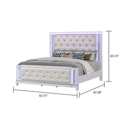 Modern light luxury style，Queen 4 Pc Bedroom set in Milky White