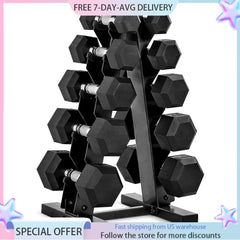 Dumbbell Set with Rack | Multiple Options in 150lbs and 210lbs Weights Large Fitness Equipment Body Building Sports, Dumbbell