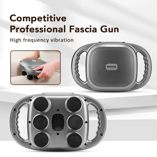 Six-head Fascia Gun Wireless Waist Back Massager High-Frequency Vibration Red Light Body Shoulder Muscle Relaxation Massage Gun