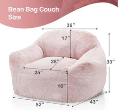 Giant Bean Bag Bag Sofa Chair with Armrests, Bean Bag Couch Stuffed High-Density Foam, Plush Lazy Sofa Comfy