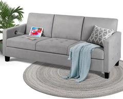 Comfy Sofa with USB Ports, Small Couch Small Spaces, Mid Century Modern Couches for Living Room Apartment Bedroom