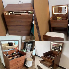 3 in 1 Vanity Desk with Plip Top Mirror, Small Make Up Vanity Set  Makeup Vanity with Drawers, Dressing Table for Bedroom