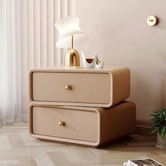 Bedside Table.360 Degree Rotation, Night Stand with 2 Drawer, Nightstands, Bedside Table End Table for Bedroom Living Room