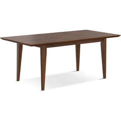 Extendable Dining Table, Solid Wood Walnut Veneer in Walnut, 76 Inches, with Butterfly Leaf for 4 To 8 People，Dining Tables