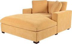 Oversized Chaise Lounge Chair Indoor, Linen Upholstered Comfy Sofa Couch with Solid Wood Legs, Modern Sleeper Chair Recliner