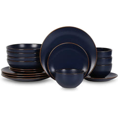 Modern Stoneware 16 Piece Dinnerware Sets, Plates and bowls Sets, Dish Set for 4, Light Green