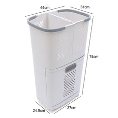 3 Tier Laundry Hamper Holder Dirty Clothes Washing Storage Basket Storage Cart