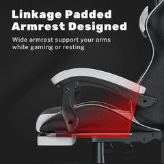 Bigzzia Gaming Chair with Footrest Gamer Chairs Ergonomic with Lumbar Cushion Headrest Chair Height Adjustable Office Chair