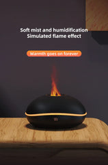 New Mini Flame Lamp Air Humidifier with Essential Oil Scent Diffuser - Ultrasonic Mist Generator for Aromatherapy - 7 Color LED