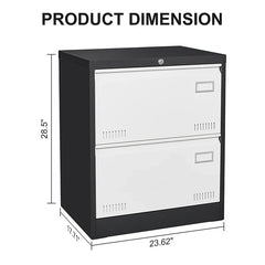 2 Drawer Metal Lateral File Cabinet with Lock,Office Vertical Files Cabinet for Home Office/Legal/Letter/A4,Locking Metal File C