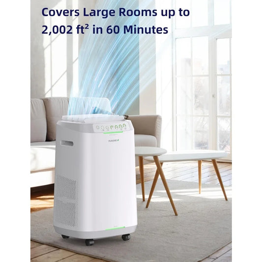 OxyPure ZERO Smart Air Purifier, Large Area up to 2,002 Sq Ft, Dual 4-Stage Air Filtration, Adjustable 30°, 60°, 90° Vents,