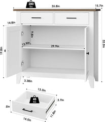 Kitchen Storage Cabinet with Drawers and Doors Floor Sideboard and Buffet Server Cabinet Entryway Console Cabinet