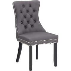 Velvet Dining Chairs , Upholstered Dining Room Chairs with Ring Pull Trim and Button Back, Luxury Tufted Dining