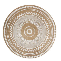 15 in. x 15 in. Round Boho style Burlap placemat Jute Placemat For Dining Room Table Decor Browns/Tans (Set of 4)