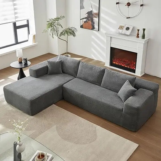 Shaped Modular Sectional Sofa Couch 104" L-Comfy Upholstered Cloud Couch for Living Room-Minimalist Couch, No Assembly Required