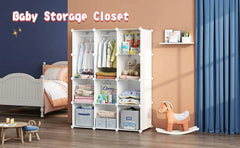 Dresser, Kids Closet Organizers, Portable Kids Wardrobe for Closet, Bedroom, Nursery, Cubby, Cabinet, Clothes, Dress, Baby